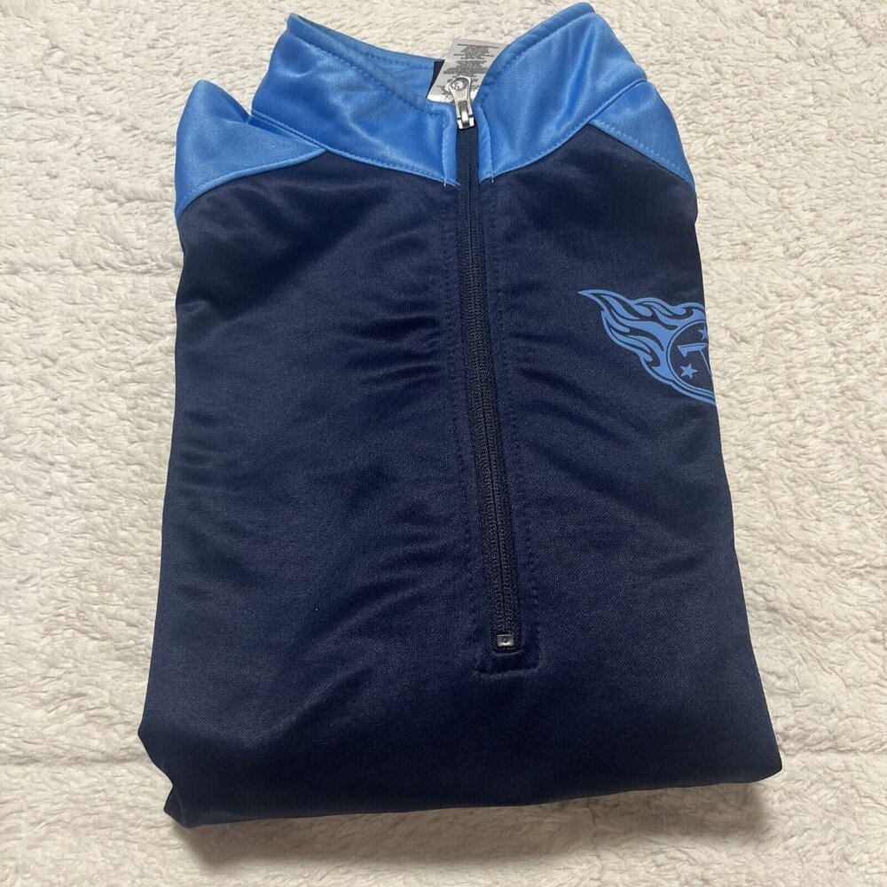 NFL Team Apparel Titans Pro Player Fleece Size M Medium Blue 1/4 Zip - Picture 13 of 13